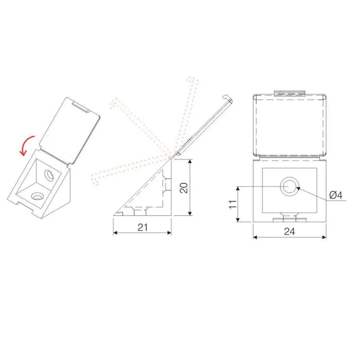 Équerre d'angle plastique - Marron 200 pièces – Image 6